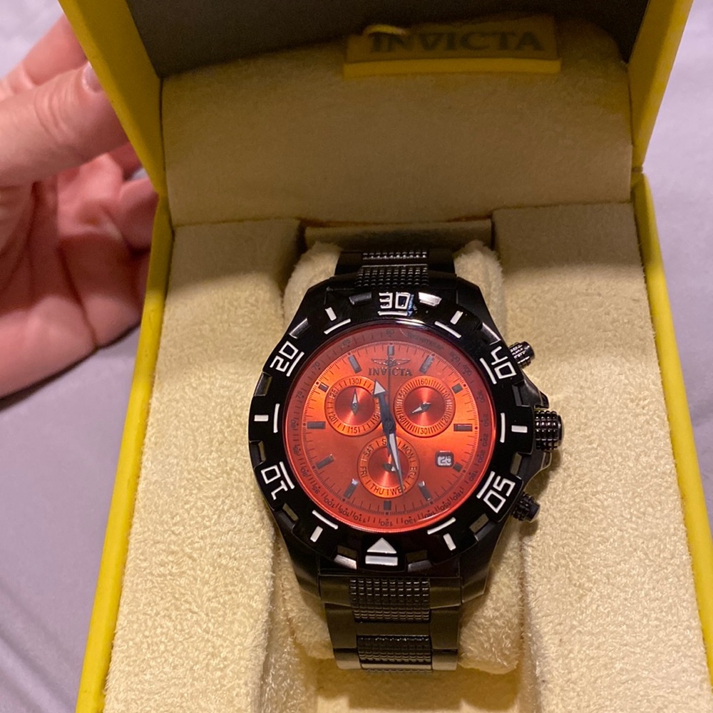 Invicta, black/orange watch
